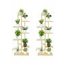 Gold Metal Plant Stand Flowerpot Display Shelf Rack Indoor Home Office Decor