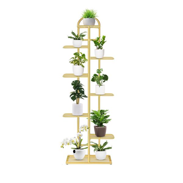 Gold Metal Plant Stand Flowerpot Display Shelf Rack Indoor Home Office Decor