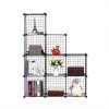 Black Portable Storage Organiser Foldable DIY Modular Grid Space Saving Shelf