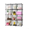 Black Portable Storage Organiser Foldable DIY Modular Grid Space Saving Shelf