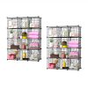 Black Portable Storage Organiser Foldable DIY Modular Grid Space Saving Shelf
