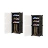 4 Tier Shoe Rack Organizer Sneaker Footwear Storage Stackable Stand Cabinet Portable Wardrobe with Cover