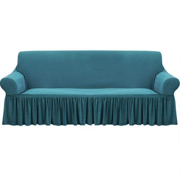 Sofa Cover with Ruffled Skirt Couch Protector High Stretch Lounge Slipcover Home Decor