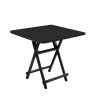 Black Dining Table Portable Square Surface Space Saving Folding Desk Home Decor