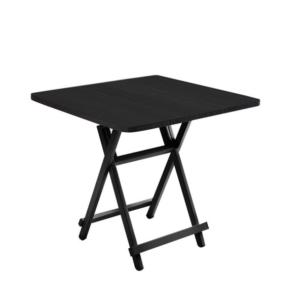 Black Dining Table Portable Square Surface Space Saving Folding Desk Home Decor