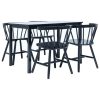 5 Piece Dining Set Solid Rubber Wood