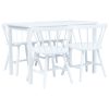 5 Piece Dining Set Solid Rubber Wood