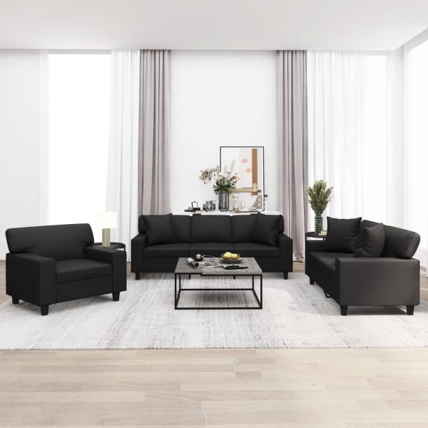 Cannock Sofa Set with Pillows and Cushions Faux Leather