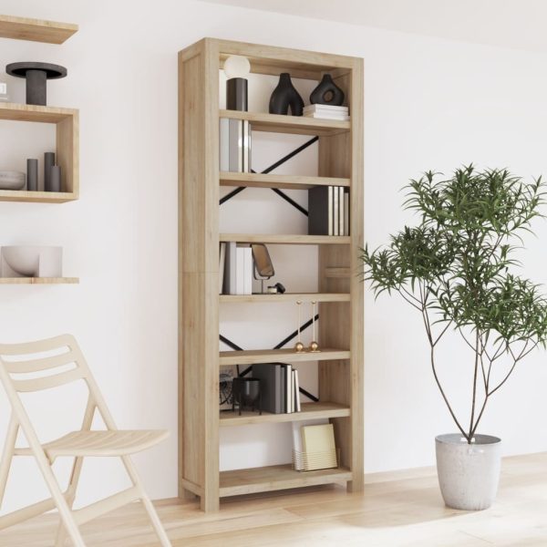 7-Tier Bookcase Solid Wood Acacia