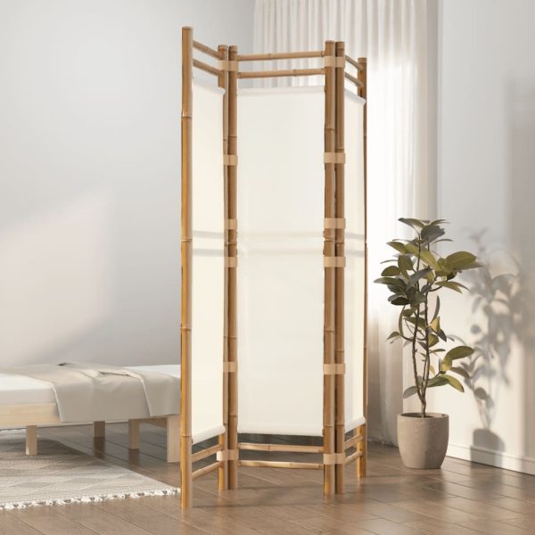 Cumbernauld Folding Room Divider Bamboo and Canvas