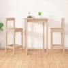 Bar Chairs 2 pcs Solid Wood Pine