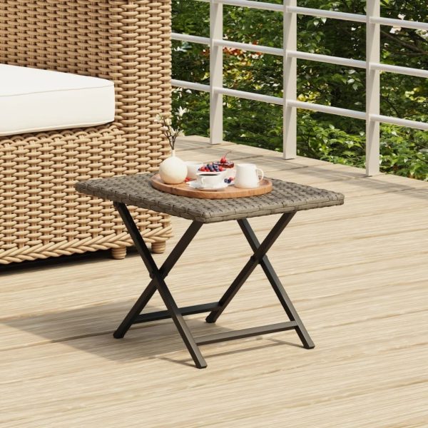 Folding Table 45x35x32 cm Poly Rattan