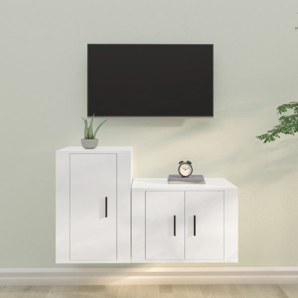 2 Piece TV Cabinet Set Engineered Wood