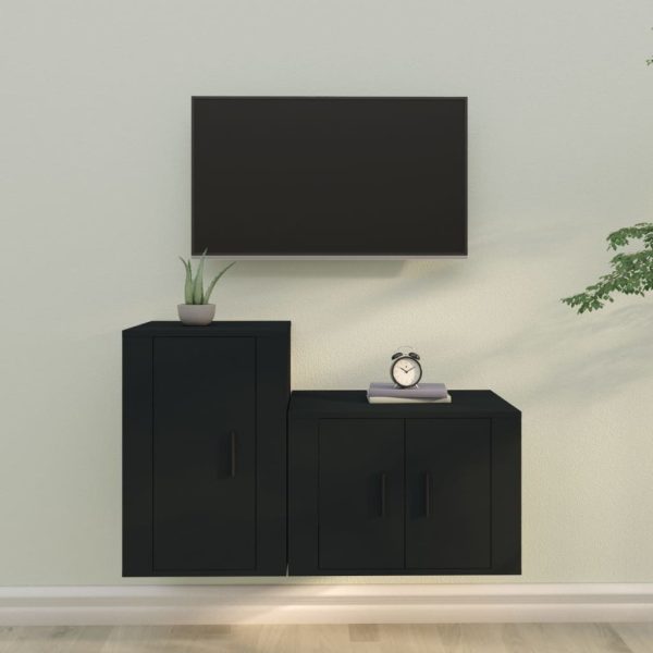 2 Piece TV Cabinet Set Engineered Wood