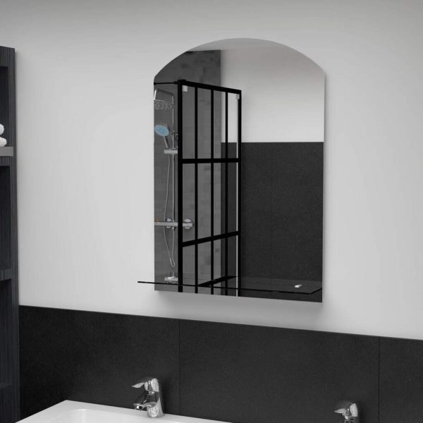 Wall Mirror with Shelf Tempered Glass