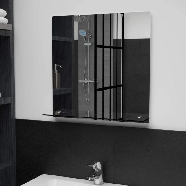 Wall Mirror with Shelf Tempered Glass