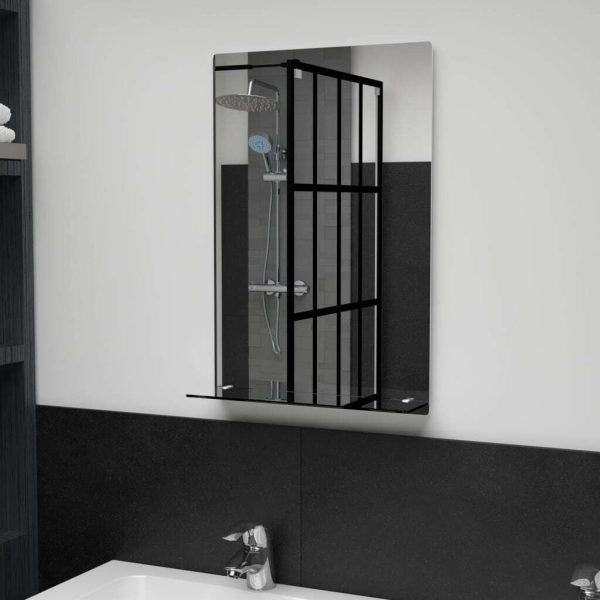 Wall Mirror with Shelf Tempered Glass
