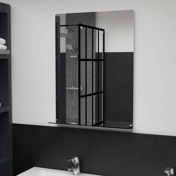 Wall Mirror with Shelf Tempered Glass