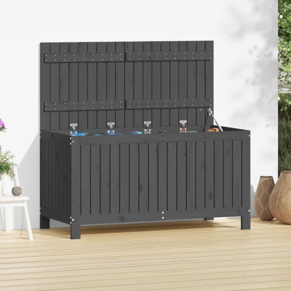 Garden Storage Box Black 76×42.5×54 cm Solid Wood Pine