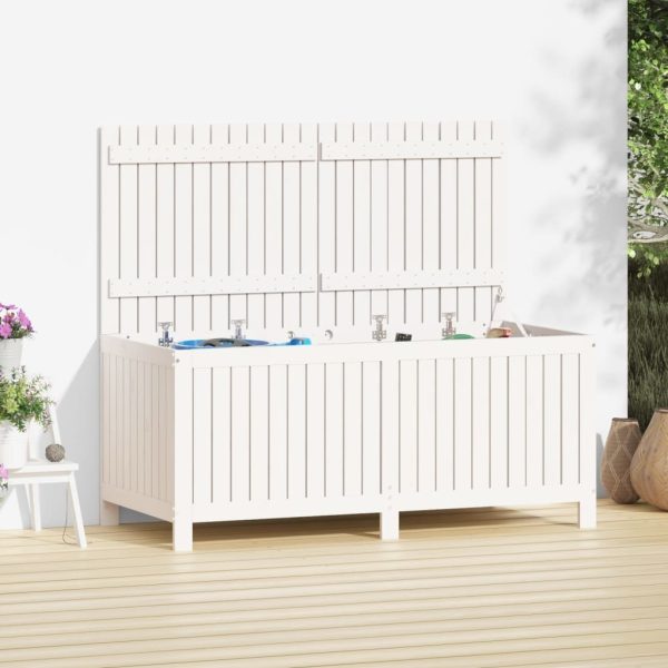 Garden Storage Box Black 76×42.5×54 cm Solid Wood Pine