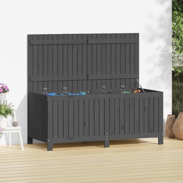 Garden Storage Box Black 76×42.5×54 cm Solid Wood Pine