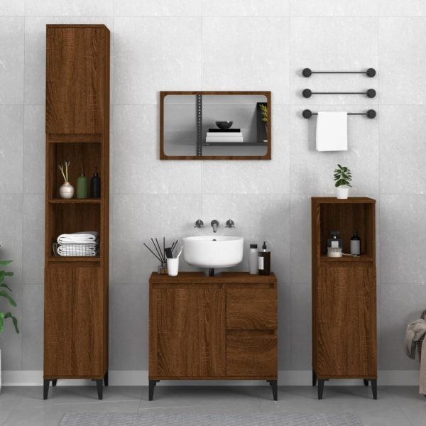 Bathroom Cabinet 30x30x190 cm Engineered Wood