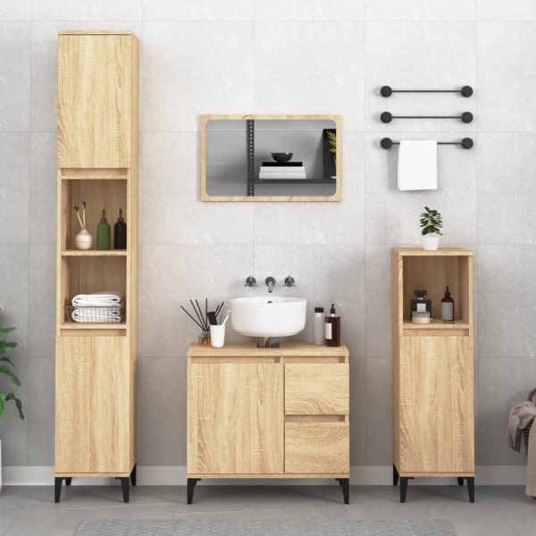 Bathroom Cabinet 30x30x190 cm Engineered Wood