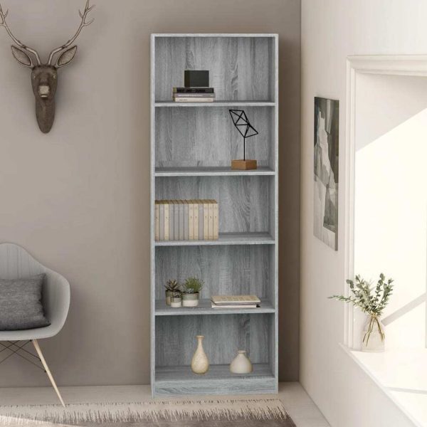 5-Tier Book Cabinet Engineered Wood