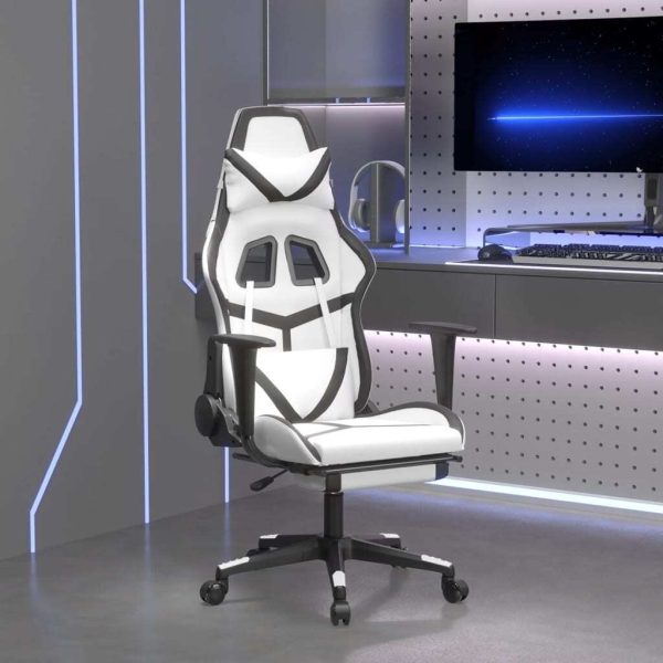 Gaming Chair with Footrest Faux Leather