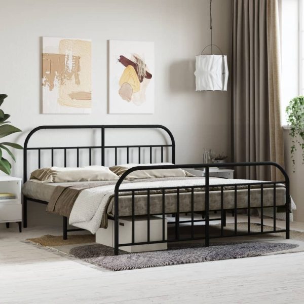 Metal Bed Frame with Headboard