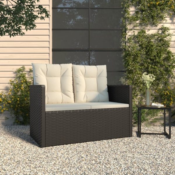 Garden Bench with Cushions 105 cm Poly Rattan