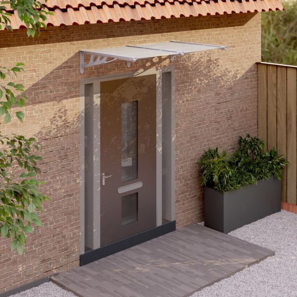 Door Canopy Grey and Transparent Polycarbonate