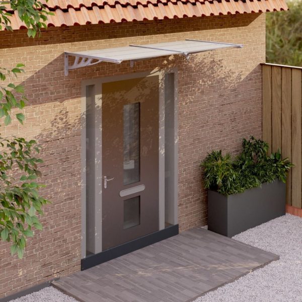 Door Canopy Grey and Transparent Polycarbonate