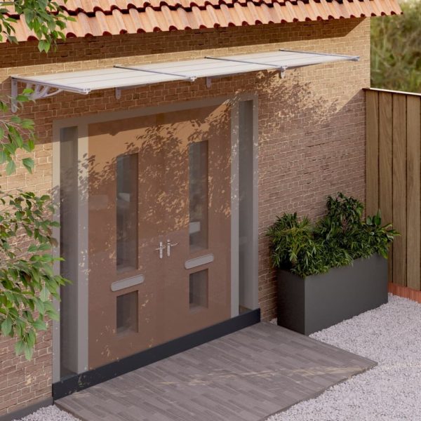 Door Canopy Grey and Transparent Polycarbonate