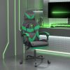 Swivel Gaming Chair with Footrest Faux Leather