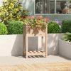 Planter with Shelf Solid Wood Pine