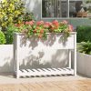 Planter with Shelf Solid Wood Pine