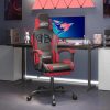 Swivel Gaming Chair with Footrest Faux Leather