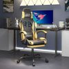 Swivel Gaming Chair with Footrest Faux Leather