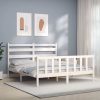 Bed Frame with Headboard Solid Wood