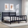 Bed Frame with Headboard Solid Wood