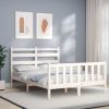 Bed Frame with Headboard Solid Wood