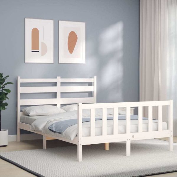 Bed Frame with Headboard Solid Wood