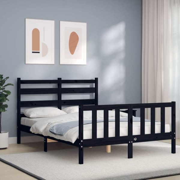 Bed Frame with Headboard Solid Wood
