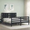 Bed Frame with Headboard Solid Wood