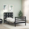 Bed Frame with Headboard Solid Wood