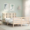 Bed Frame with Headboard Solid Wood