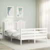 Bed Frame with Headboard Solid Wood