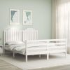 Bed Frame with Headboard Solid Wood