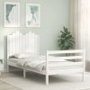 Bed Frame with Headboard Solid Wood